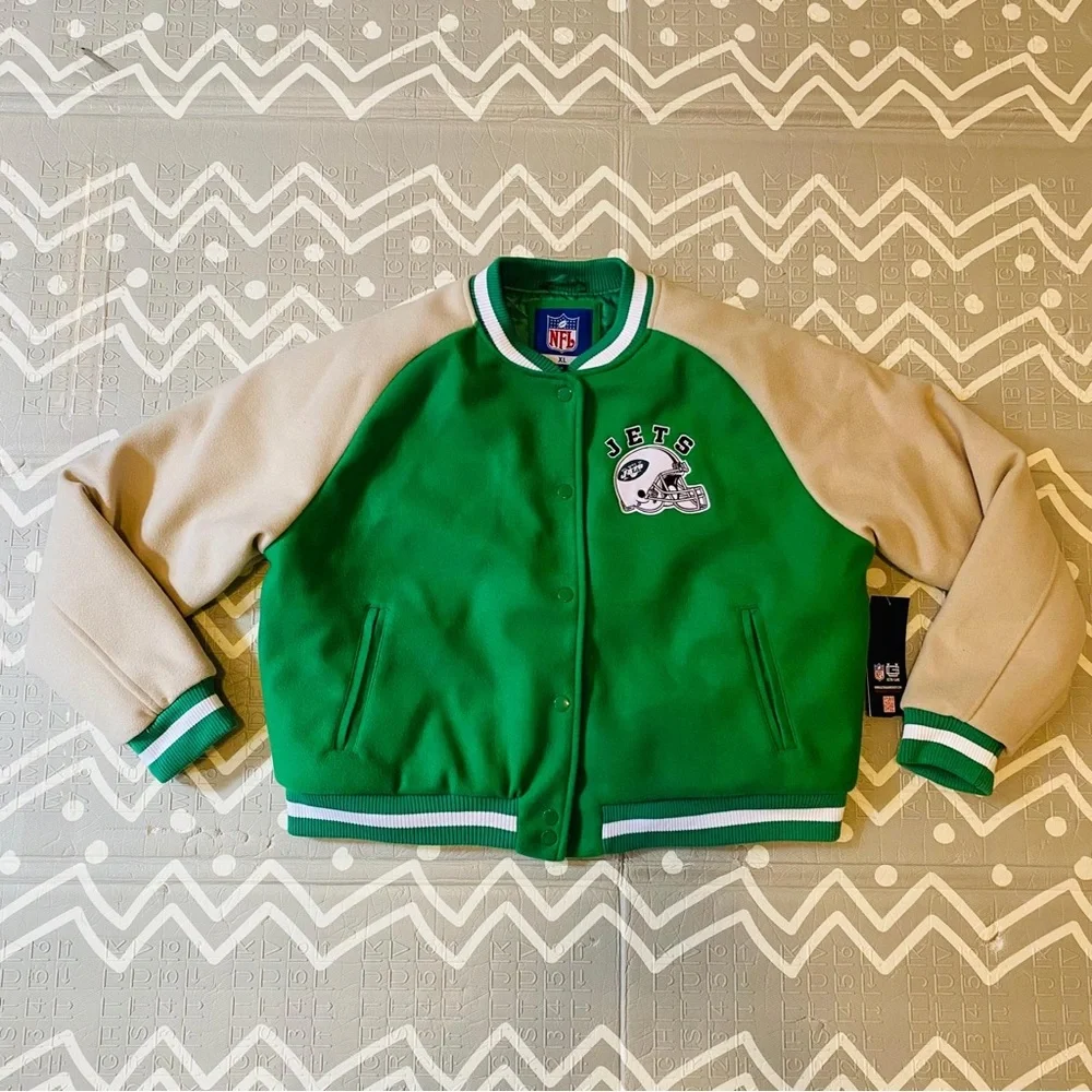 Vintage retro New York ny jets football bomber varsity jacket